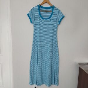 Lauren Ralph Lauren Striped Blue and White Maxi Dress Size Large